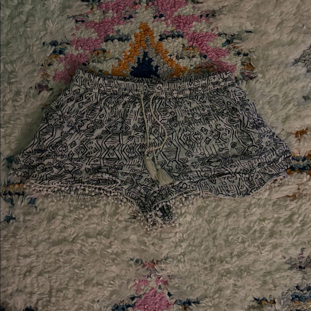 Xhilaration Black and White Patterned Shorts